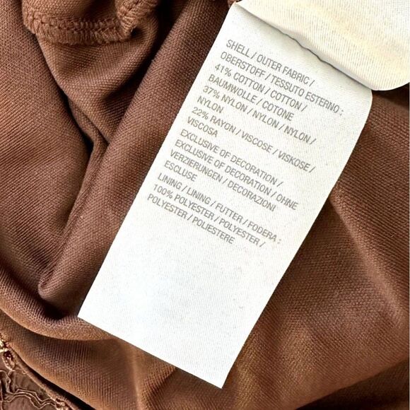 Isaac Mizrahi Lace Button Front Blouse Top Brown XS - Picture 7 of 8